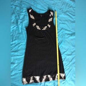 Express black/silver sequins mini dress